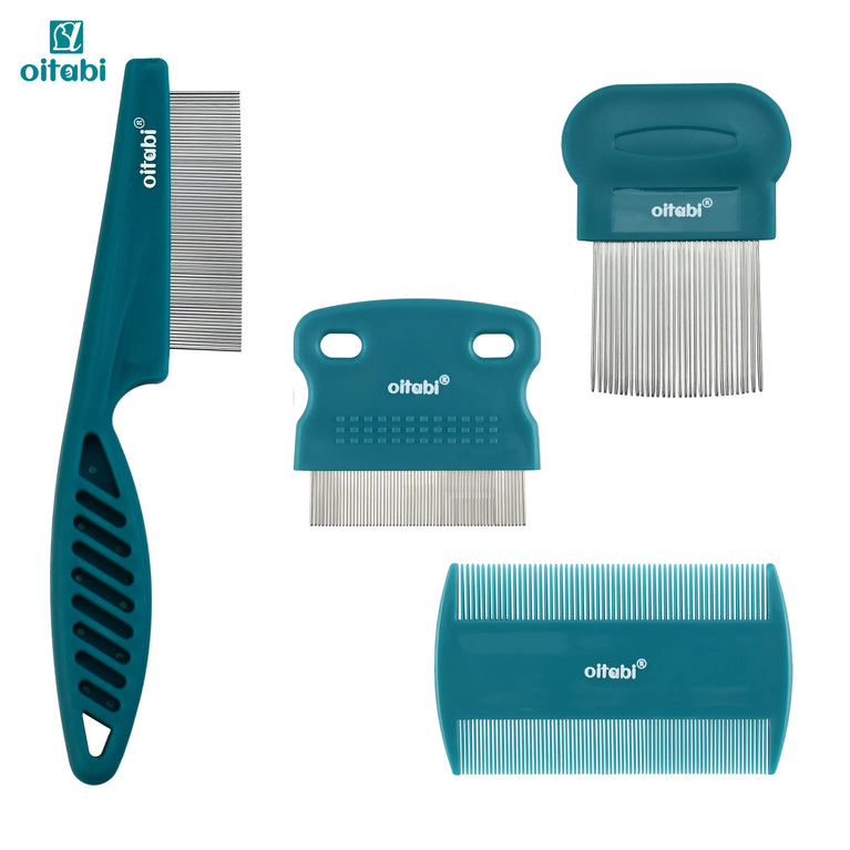 Dog Grooming Comb Set Stainless Steel Pet Flea Lice Tear Stain Remover Tool