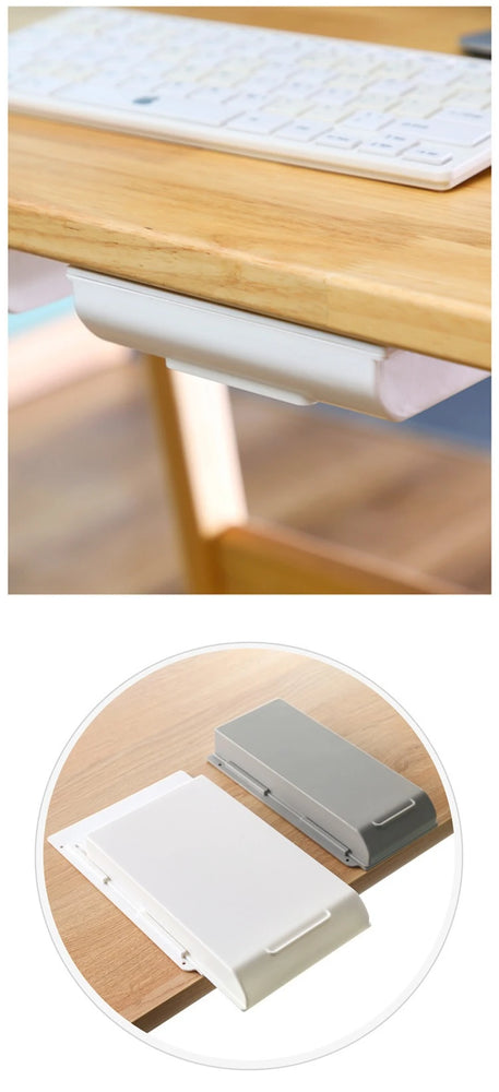 Hidden Storage Box Desk Storage Drawer Self-Adhesive Organizer