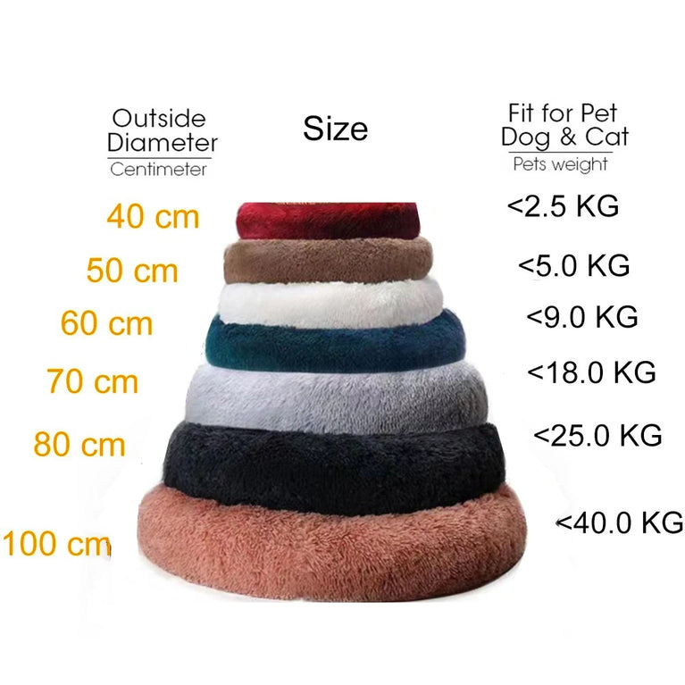 Donut Dog Bed Plush Basket Fluffy Medium Small Washable Warm Round Puppy Bed Mat