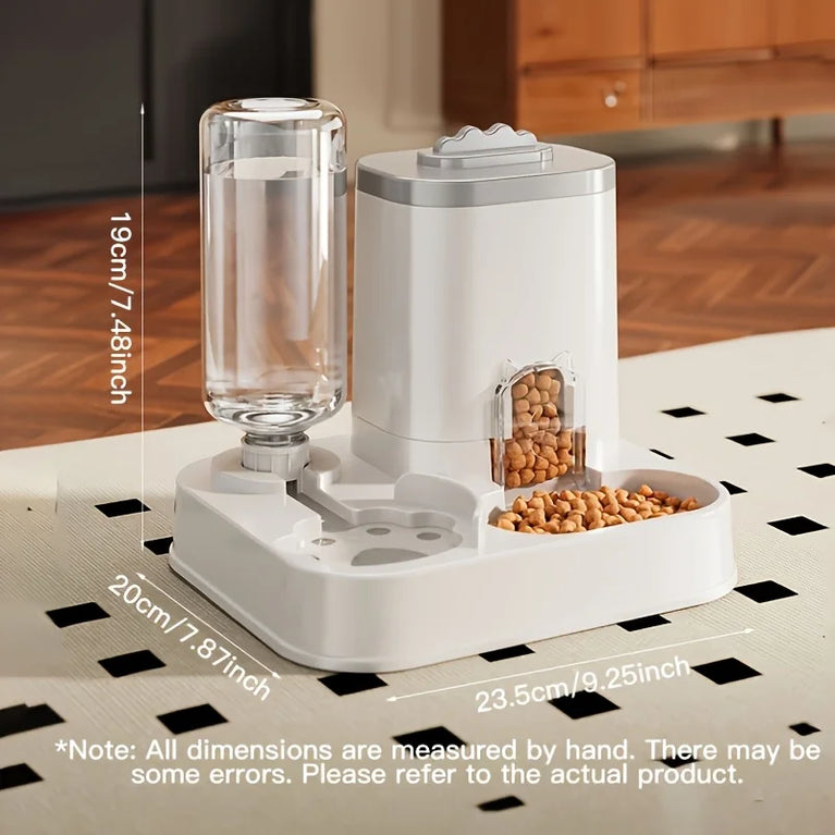 1-Pack Automatic Gravity Fed Cat Water Dispenser And Feeder Spill Proof Large Capacity One Piece Design