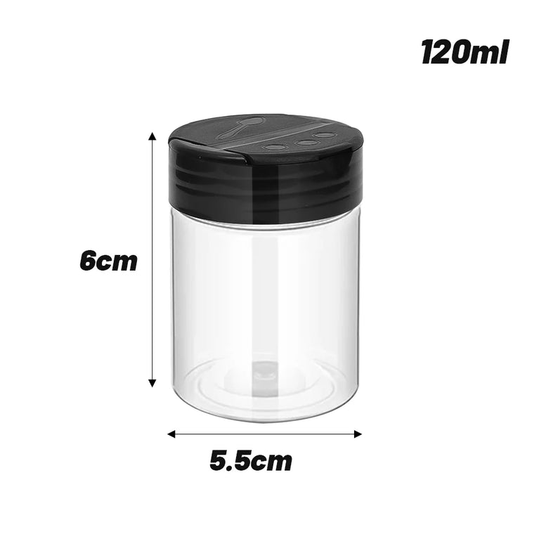 Transparent Seasoning Jars Reusable Spice Storage Bottles Kitchen Container Set