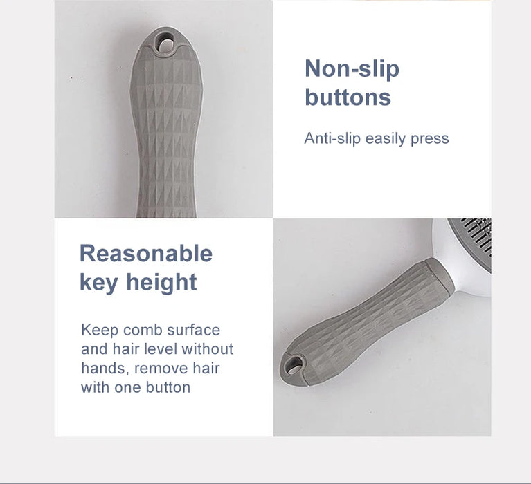Stainless Steel Pet Grooming Brush | Pro Hair Remover & Comb