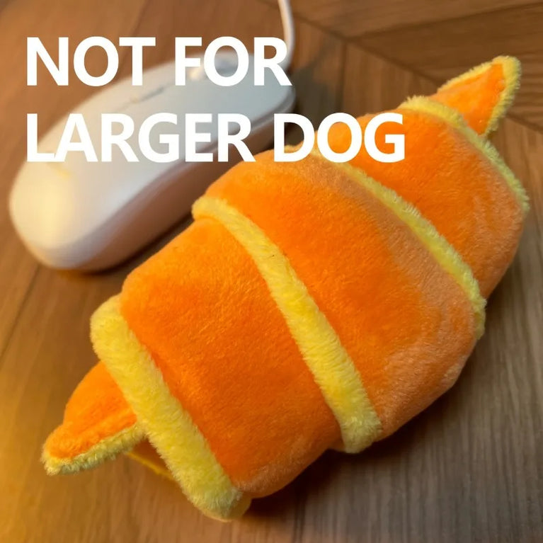 Plush Croissant Dog Toy Interactive Snuffle Puzzle Chew Toy Fun