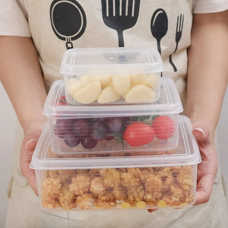 Fresh Keeping Food Storage Box with Lid Refrigerator Organizer Containers Set