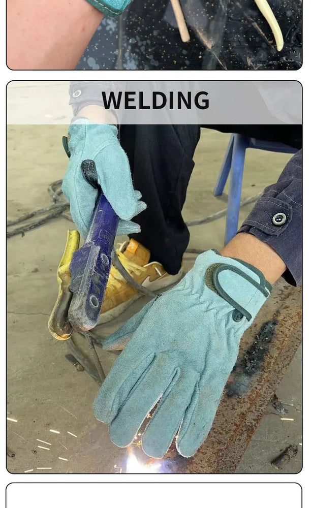 Heavy Duty Leather Gardening Gloves Thorn Proof Wear Resistant Work