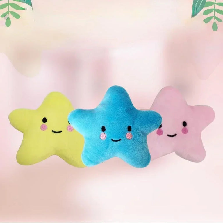 Plush Pentagram Squeaky Dog Toy Interactive Chew Toy Fun