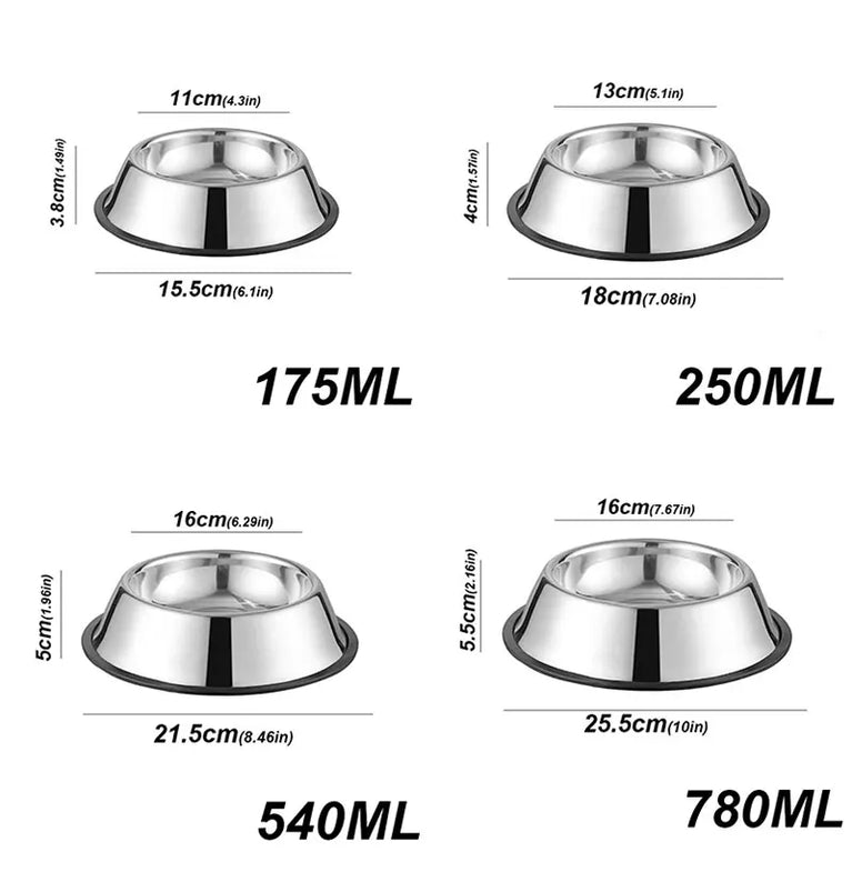Anti-Slip Stainless Steel Dog Bowl | Anti-Tip & Anti-Ant Feeder