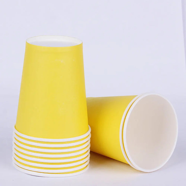 Solid Color Disposable Tableware Set Plates Cups Party Wedding Decoration Kit