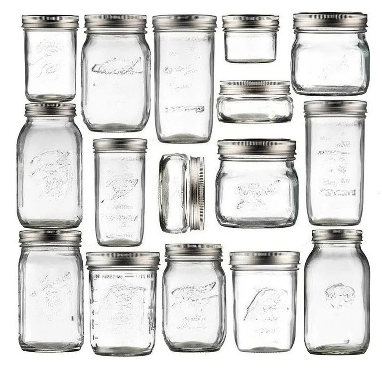 Wide Mouth Mason Jars with Lids Glass Food Storage Container for Meal Prep