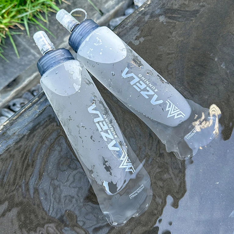 250/500ml Folding Soft Sport Water Bottle Portable Lightweight Camping Running Hydration Bag