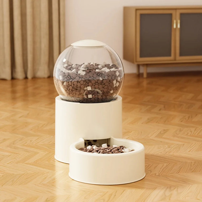 Large Capacity Automatic Pet Feeder Neck Protection Leakproof Water Dispenser Visual Window Cat Bowl