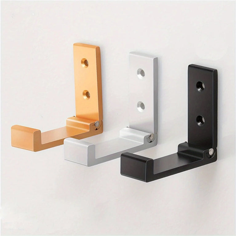 4PCS Folding Hooks Wall Door Clothes Coat Hat Bags Hangers Aluminum Alloy Kitchen Bathroom Rustproof Towel Hooks Foldable Hook