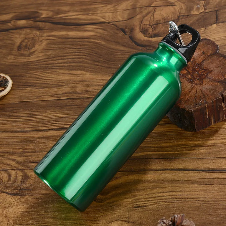 500ml Aluminum Sports Mountaineering Water Bottle Lightweight Hook Lid Outdoor Climbing Flask Kettle