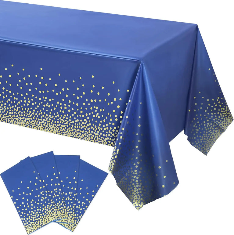 Navy Blue Gold Disposable Tableware Set for Wedding Party Use