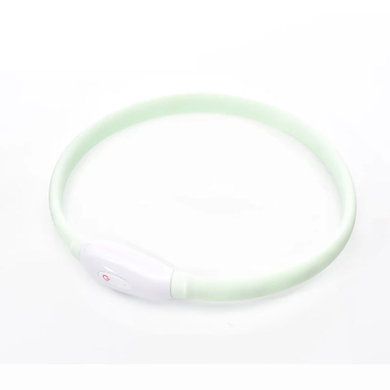 USB Rechargeable LED Glowing Dog Collar 9 Flashing Modes Adjustable