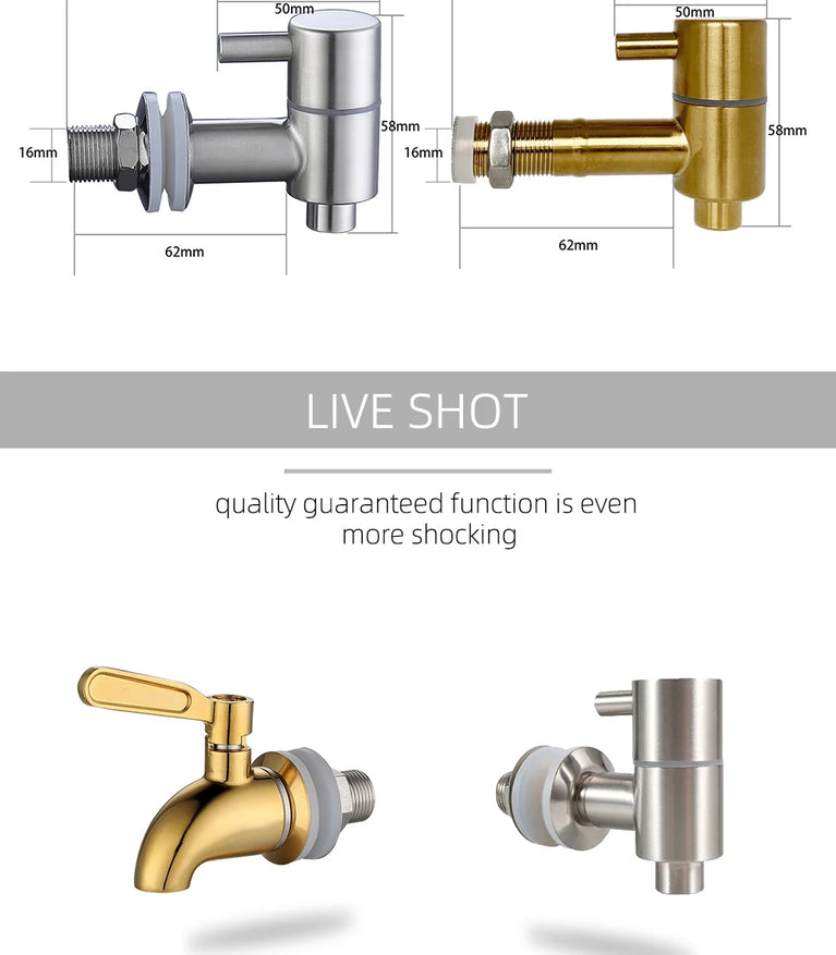 Stainless Steel Beverage Dispenser Faucet | Eco-Friendly Spigot for Wine Barrels & Juice Tanks