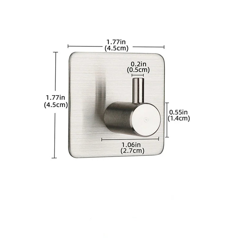 Self Adhesive Wall Hook Stainless Steel Towel Rack Bathroom Hardware Shelf Robe Hooks Hanger Shower Shelf Hanging Accessories