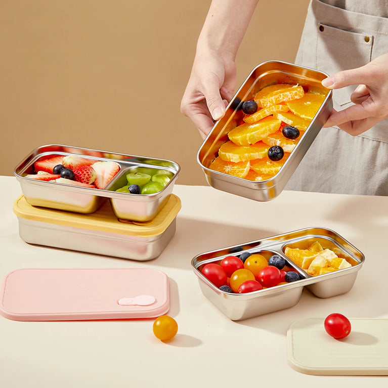 Portable Large Capacity Sealed Bento Lunch Box Stainless Steel Fruit Salad Food Container