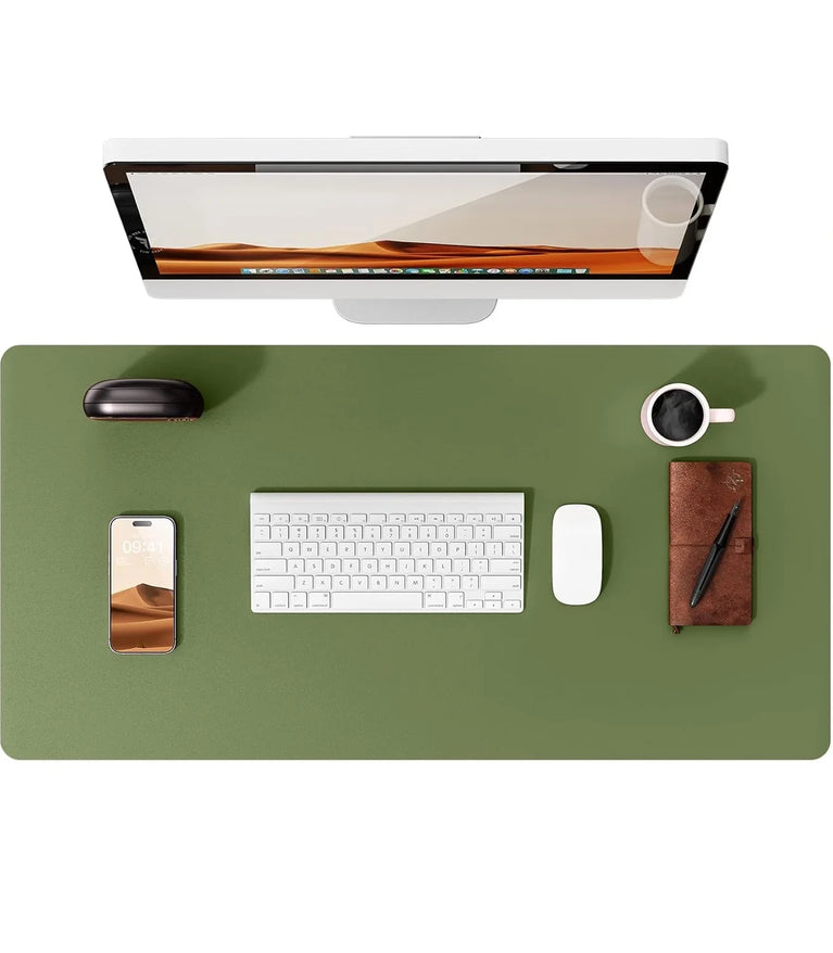 Professional Leather Desk Pad | Large Non-Slip Mouse Pad & Desk Protector