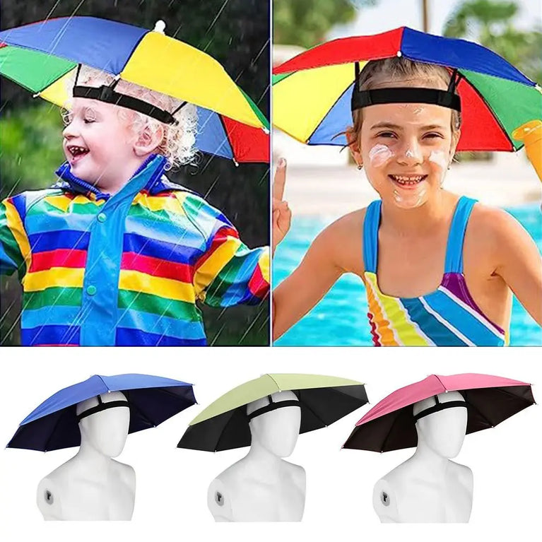 Foldable Head Umbrella Hat | Hands-Free Sun & Rain Protection