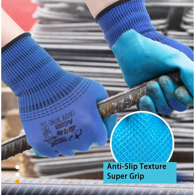 Super Grip Rubber Coated Waterproof Gardening Gloves Anti Slip Work