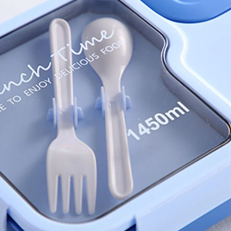 Oval Silicone Bento Lunch Box Microwaveable Leakproof 3 Grid Snack Food Storage Container