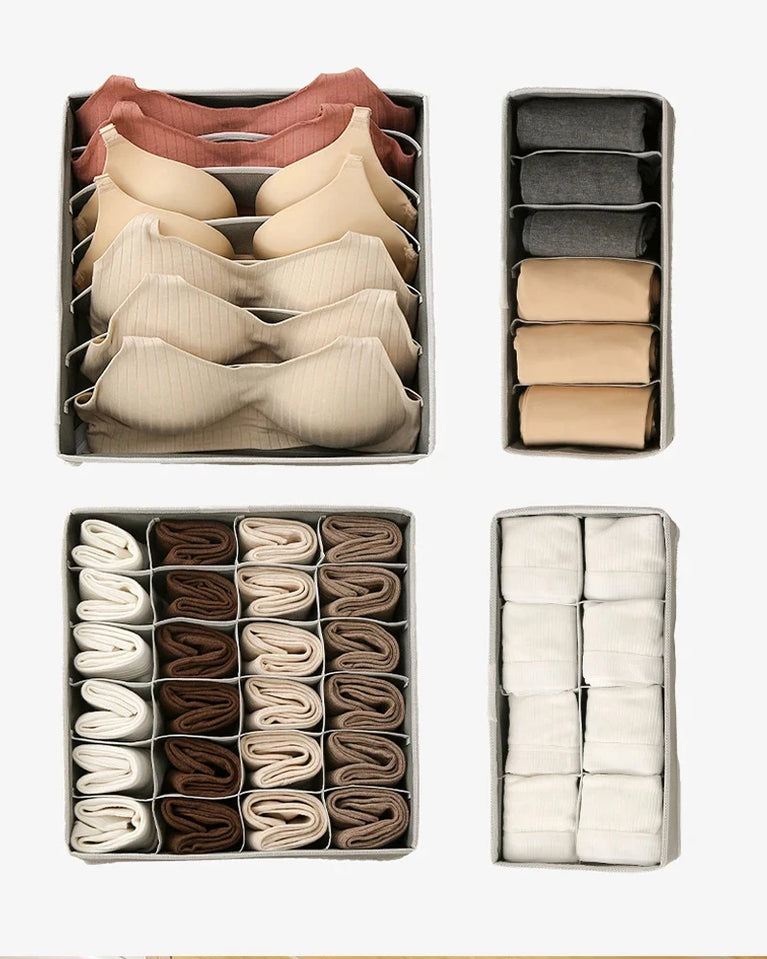 Non-Woven Underwear & Sock Organizer | Foldable Wardrobe Drawer Divider