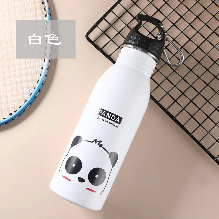 Kids Stainless Steel Straw Water Bottle Cartoon Portable Bottle