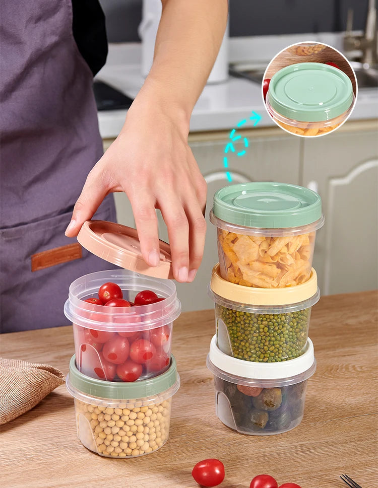 8 Pcs 500ml Food Storage Containers for Refrigerator Organization