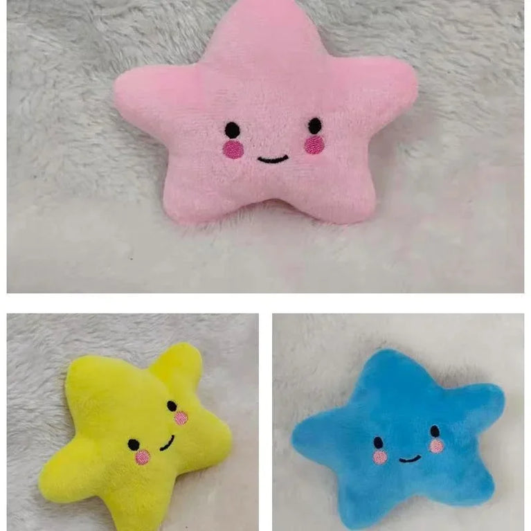 Plush Pentagram Squeaky Dog Toy Interactive Chew Toy Fun