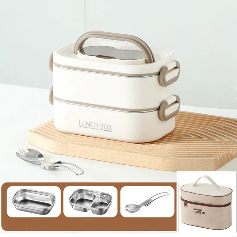 Stainless Steel 304 Thermal Lunch Box with Insulation Bag 1500ml
