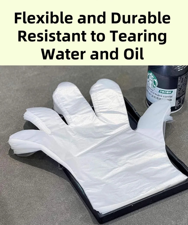 50/200Pcs Disposable PE Gloves Food Grade Transparent Plastic Gloves