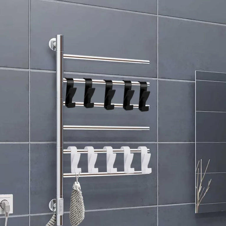 3/6PCS Bathroom Hanger Clips Heated Towel Radiator Rail Hook Holder Multifunction Drying Rack Hook Towel Clothes Storage Hanger