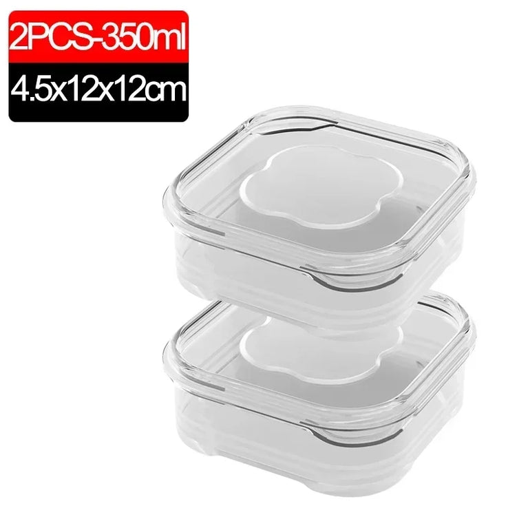 Small Transparent PP Food Preservation Boxes Refrigerator Sealed Storage Container Set