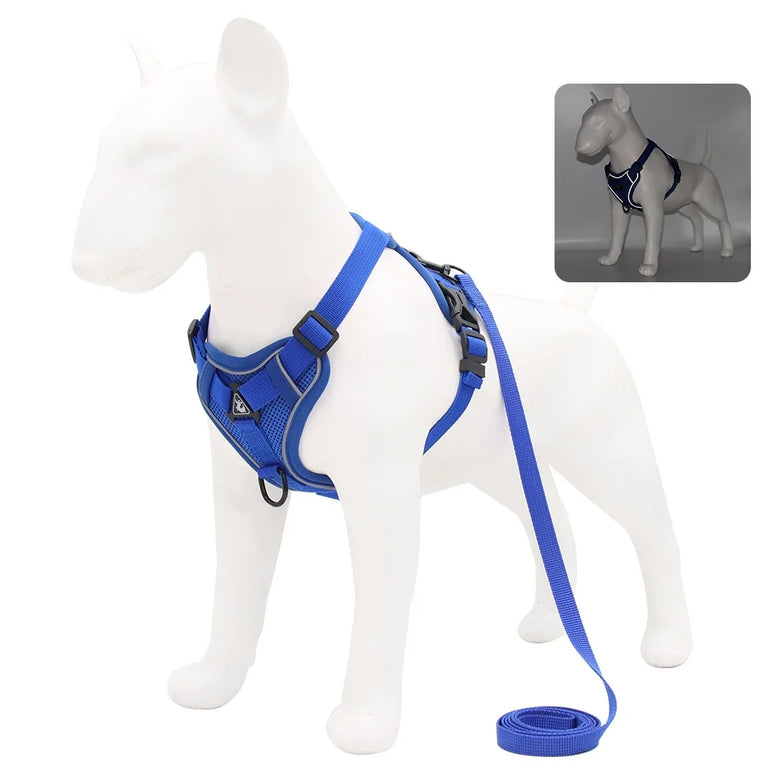 LED Light Reflective Dog Harness Vest With Leash Adjustable Pet Set