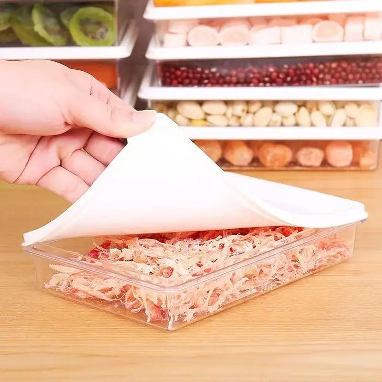 4Pcs Kitchen Refrigerator Food Storage Box Set Plastic Fresh Keeping Containers