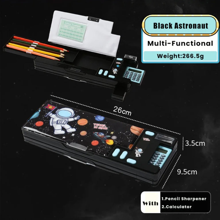 Multifunctional Pencil Case | Integrated Calculator & Sharpener Stationery Box
