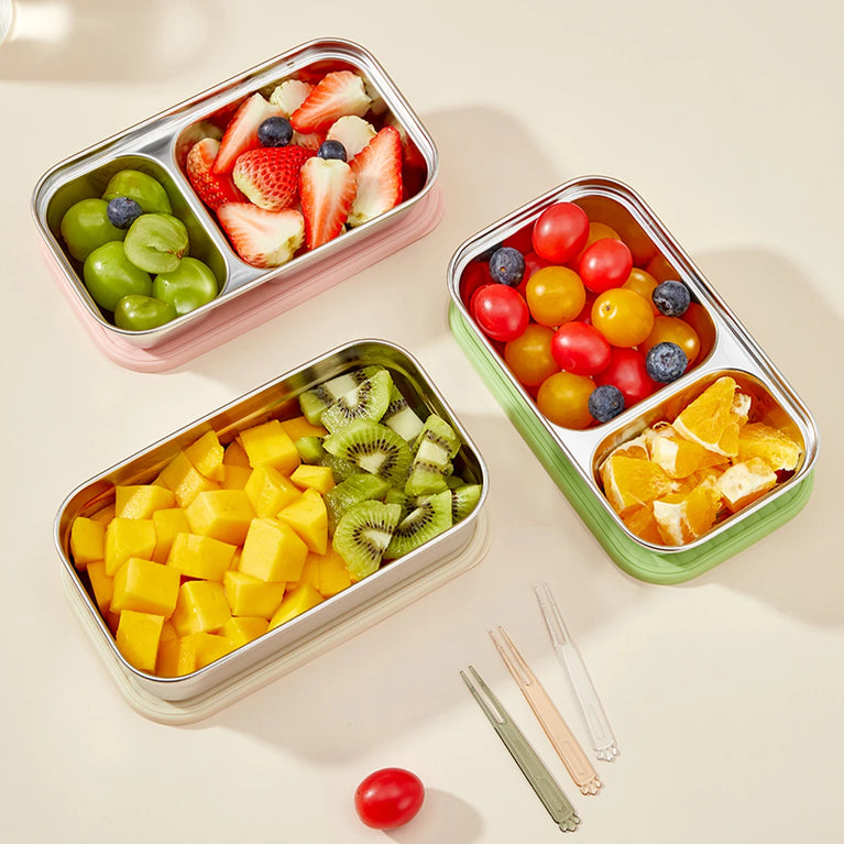 Portable Large Capacity Sealed Bento Lunch Box Stainless Steel Fruit Salad Food Container