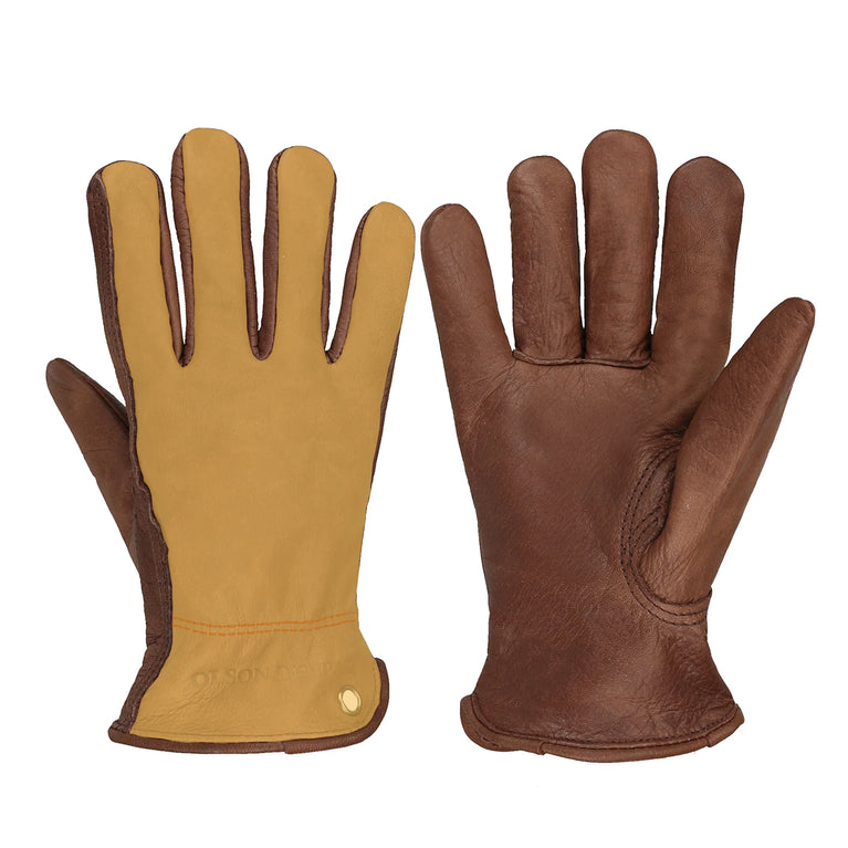 Heavy Duty Cowhide Leather Gardening Gloves Thorn Resistant Work