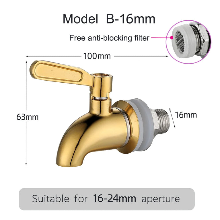 Stainless Steel Beverage Dispenser Faucet | Eco-Friendly Spigot for Wine Barrels & Juice Tanks