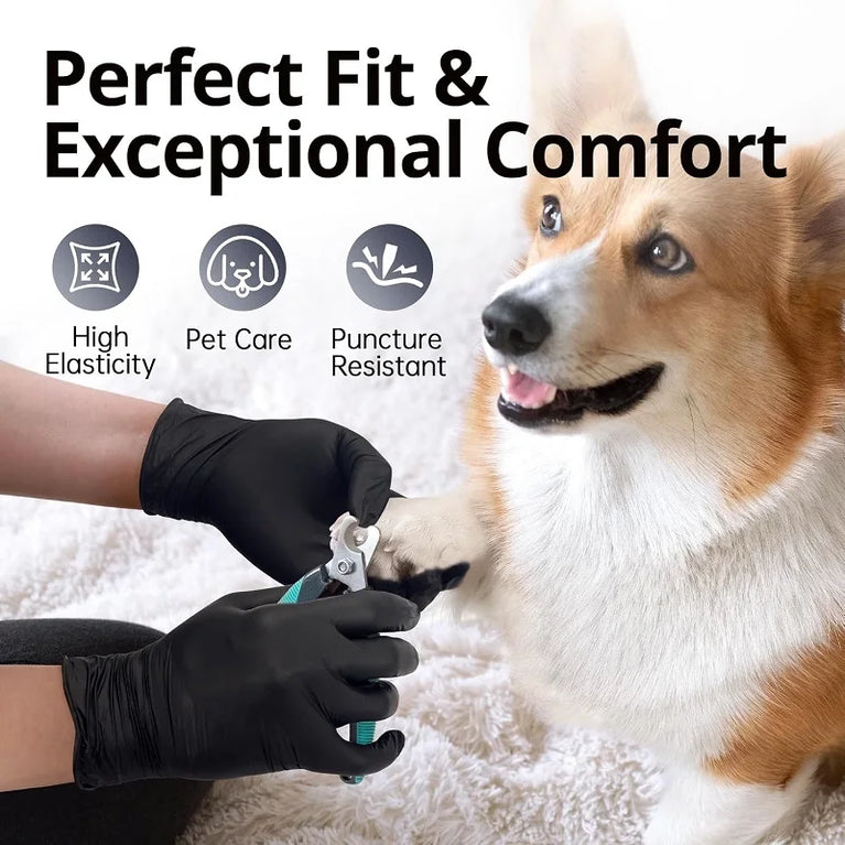 Disposable Black Nitrile Gloves PVC Latex Free Waterproof Work Gloves 100PCS