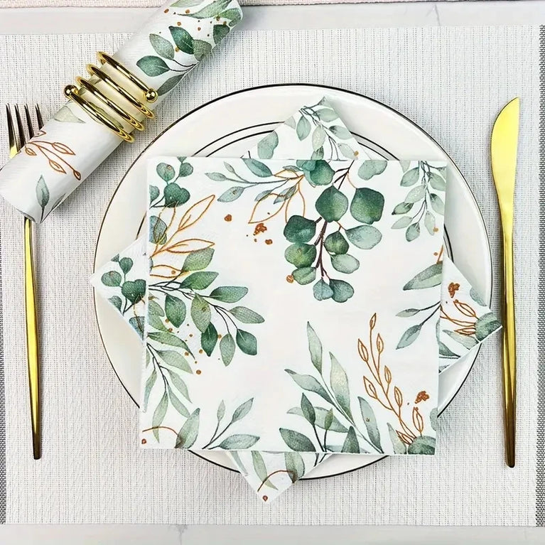 Eucalyptus Disposable Paper Napkins Soft Absorbent Party Towels