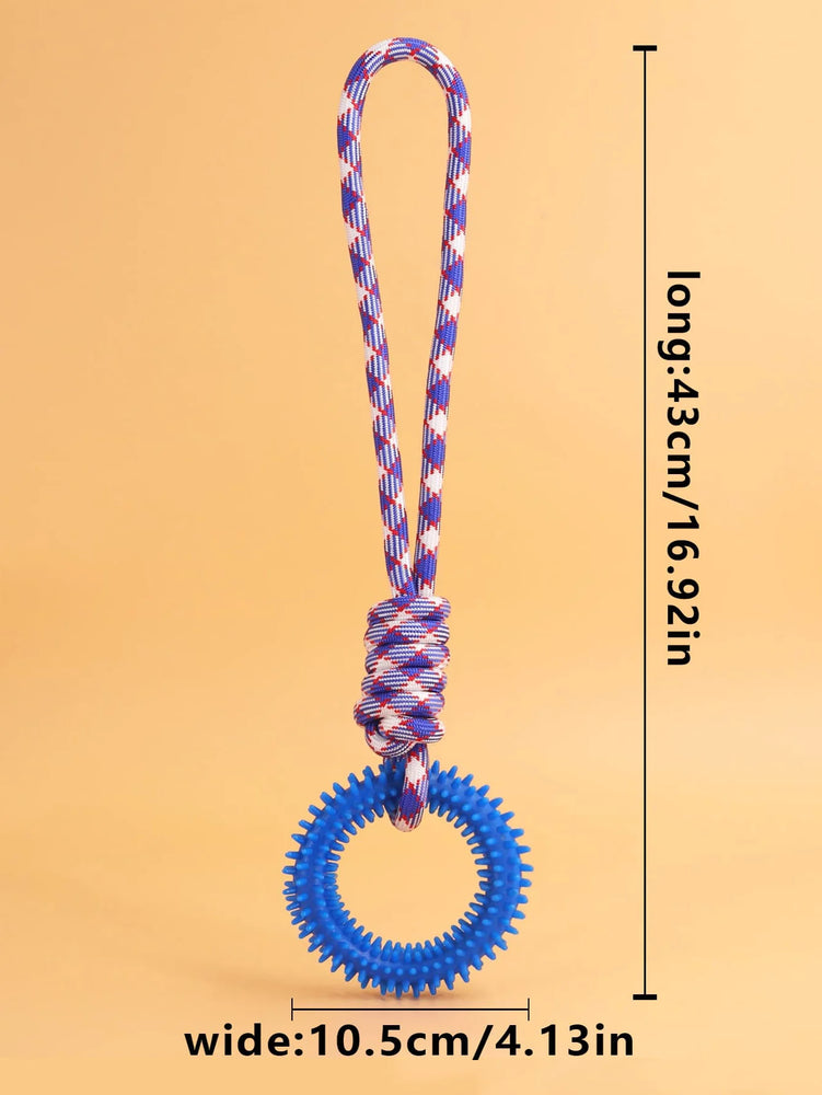 Interactive Training Pet Toy Ring Spiked Dog Chew Teeth Cleaning