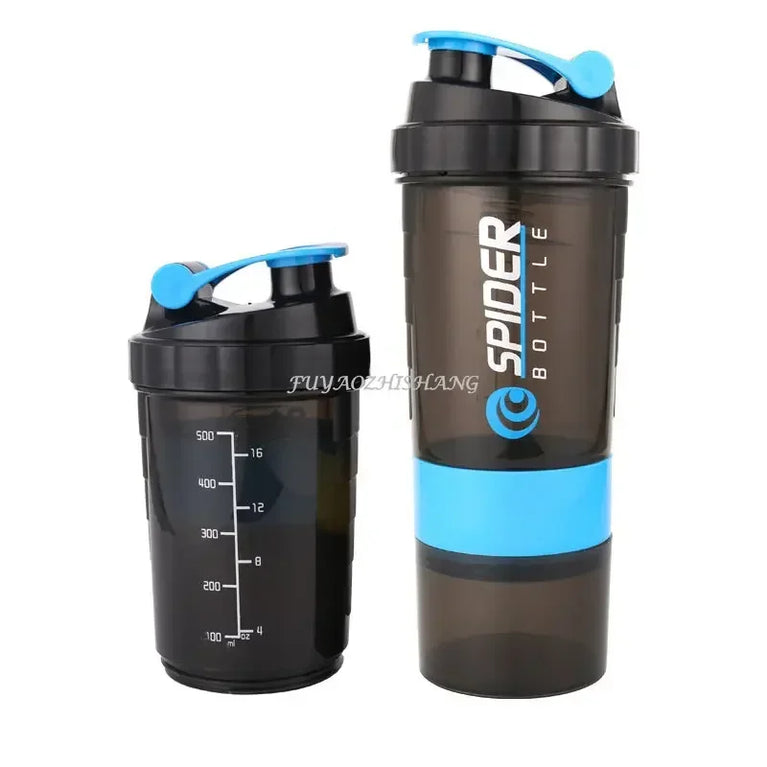 550ML 3 Layer Shaker Protein Mixing Waterbottle Fitness Gym Sports Cup