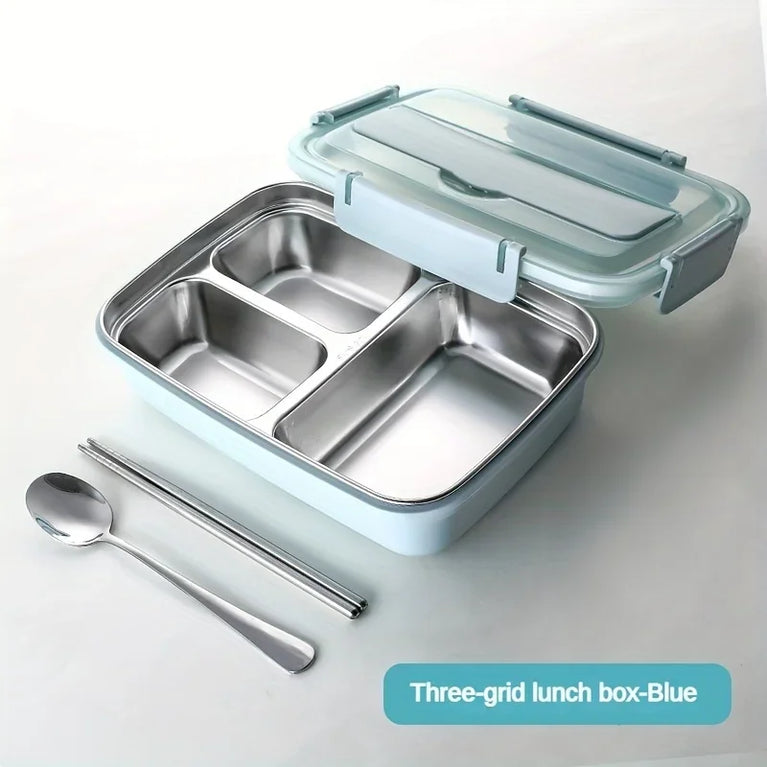 Leak Proof Stainless Steel Lunch Box 3/4 Compartment Bento Container