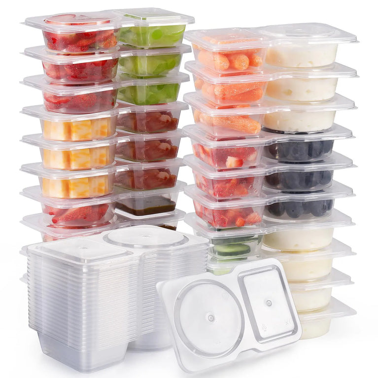 Snack Box Container with Lid Leakproof Reusable Snack Compartment Box