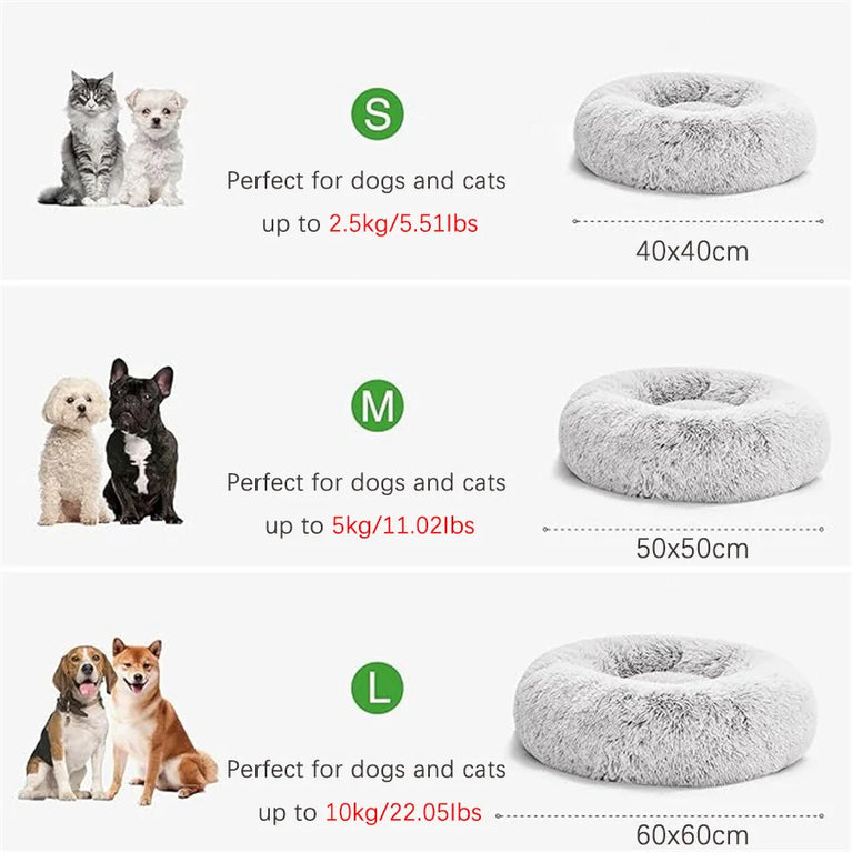 Soft Pet Cat Bed Plush Donut Cat Heating Pad Self Heating Bed Warm Cat