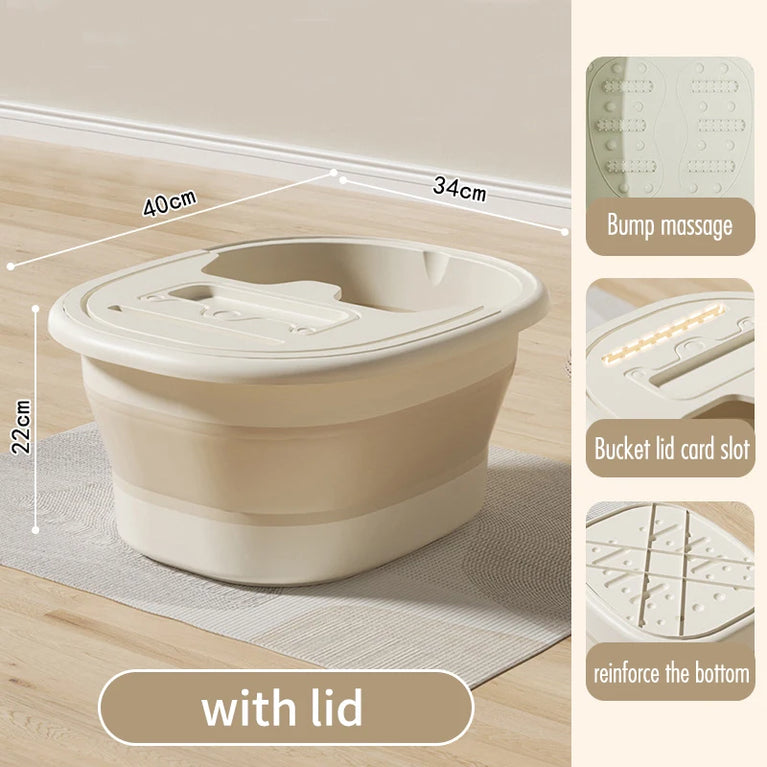 Portable Foldable Foot Bath Tub | Space-Saving Adult Foot Soak & Massage Basin