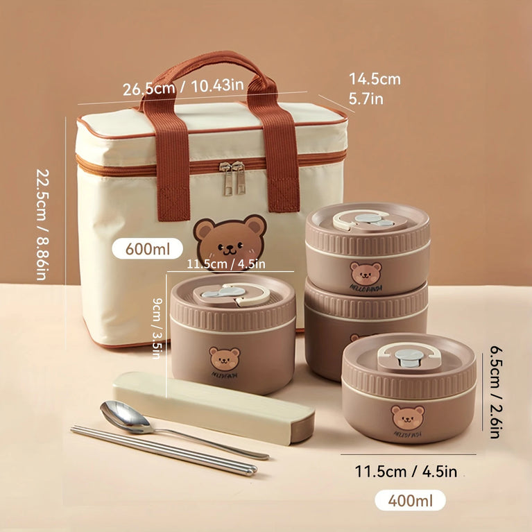 304 Stainless Steel Thermal Bento Lunch Box Leakproof Insulated Food Container