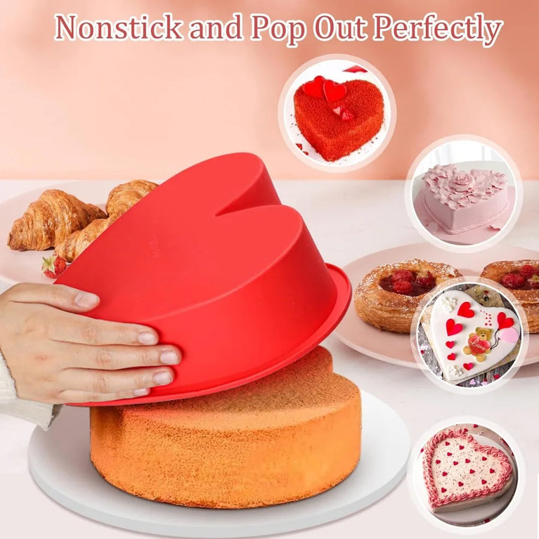 Silicone Heart-Shaped Cake Pan | Nonstick Professional Bakeware